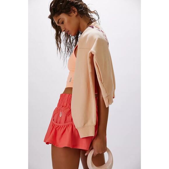 Free People Movement Girl Get Your Flirt On  Shorts in Red Size Large - Picture 8 of 9